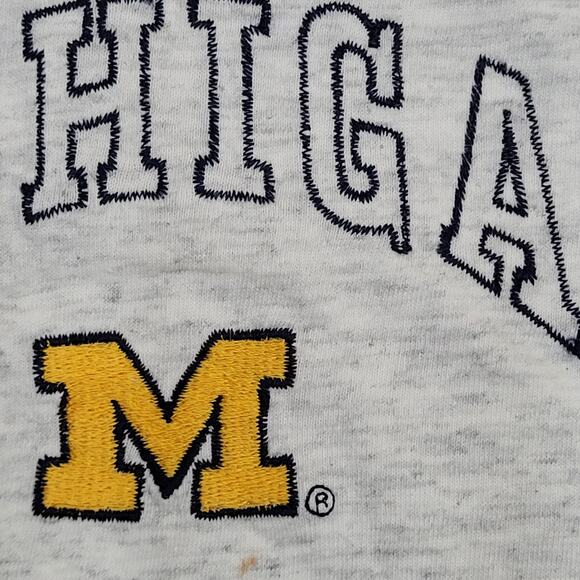 Vintage 80s Michigan Wolverines Shirt XL/2XL 25x31 Arch Gray - Picture 7 of 11